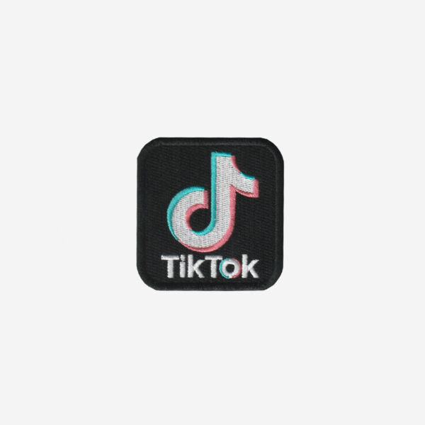tiktok logo embroidered iron on patch social media music note 3 inch