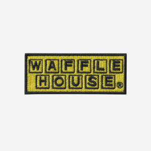 Waffle house logo embroidered iron on patch restaurant yellow 4 inch