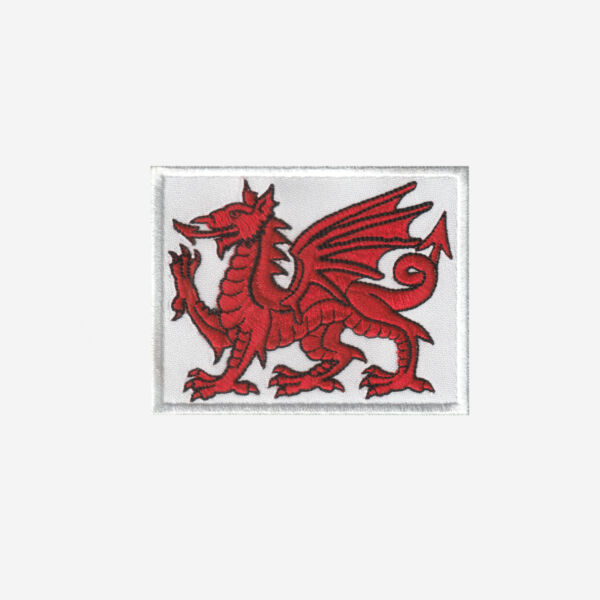 Welsh dragon red dragon logo embroidered iron on patch 3 inch and 5 inch
