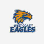 west coast eagles logo embroidered iron on patch afl football club eagle head blue gold 4 inch