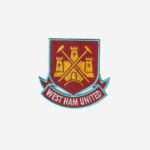 west ham united football club logo embroidered iron on patch crossed hammers whufc claret blue 3 inch