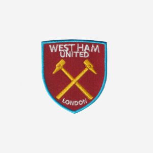 west ham united football club logo embroidered iron on patch crossed hammers new old logo claret blue 3 inch