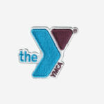 ymca of the usa logo embroidered iron on patch the y community black white color 3 inch