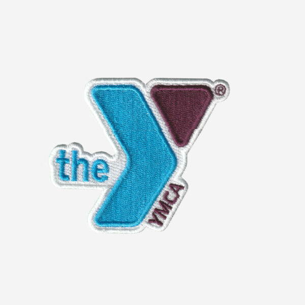 ymca of the usa logo embroidered iron on patch the y community black white color 3 inch